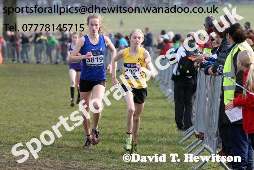 Girls under-15s 2016 Inter Counties Cross Country Champs. and Cross Challenge Final, Cofton Park, Birmingham. Photo: David T. Hewitson/Sports for All Pics